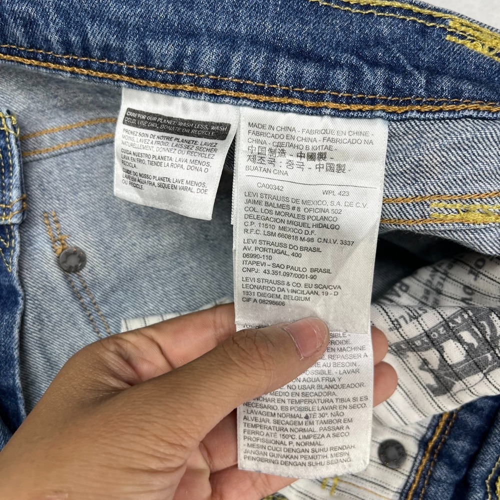 Levi's 511 Straight Jeans Men's Blue Denim Pockets Classic Zip Fly - 34X30.5 - Picture 9 of 13
